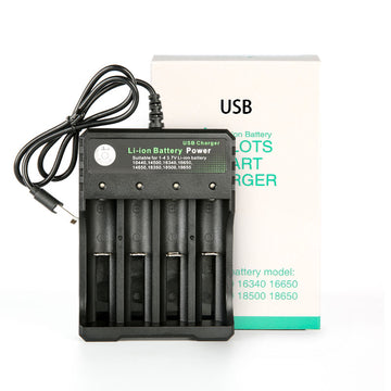 18650 Li-ion Battery Charger | 4-Slot Rechargeable Charger