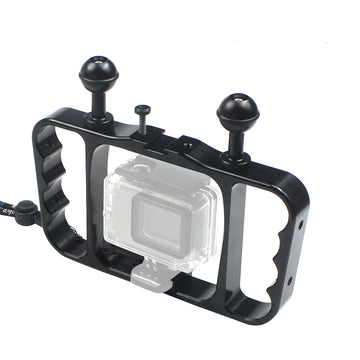 Sursnong Aluminum Underwater Camera Tray with Dual Handles for GoPro