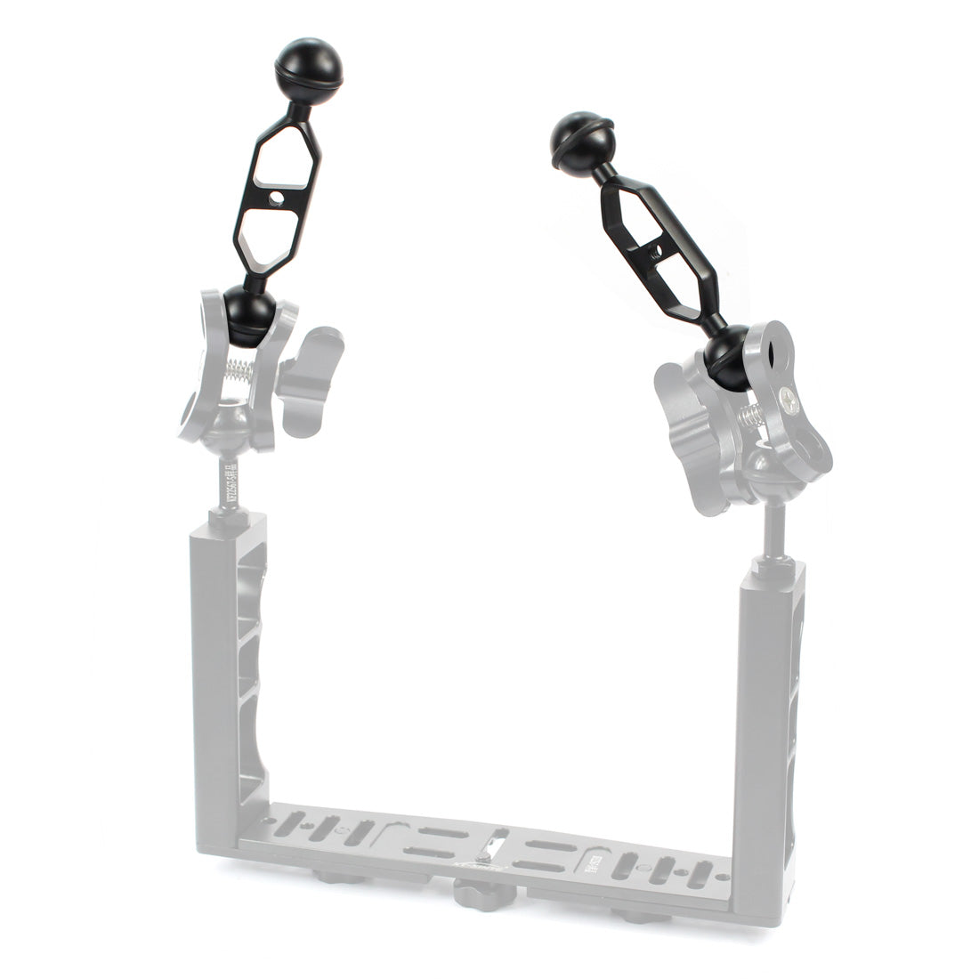 Sursnong 9" Aluminum Double Ball Extension Arm for Diving Light & Camera (2 Pack)