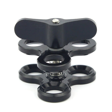 Sursnong 1" Aluminum Ball Clamp 3-Hole for Underwater Camera Rig